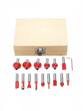 15pcs 8mm Shank Router Bit Tungsten Carbide Rotary Tool Wood Cutter