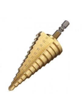  6-35MM Titanium Coated Step Cone Drill Bit HSS 13 Steps Hex Shank
