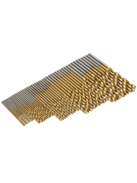 50Pcs Titanium Coated Twist Drill Bit Set