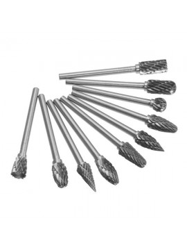 10pcs 3mm Shank Tungsten Carbide Burr Rotary File Drill Bits Cutter