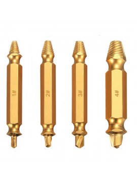 4Pcs Double Side Damaged Screw Bolt Extractor Drill Bits Gold Oxide Edition Stripped Screw Removers
