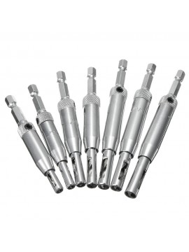 7pcs HSS Self Centering Hinge Drill Bit Door Window Cabinet Woodworking Hole Puncher